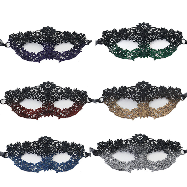 Máscaras de encaje de venta transfronteriza máscaras de plumas de mujer decoración gradiente máscaras de mitad de cara maquillaje de baile accesorios de vestuario sexy