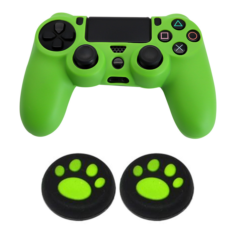 PS4 mango funda de silicona botón tapa traje PS4 mango cubierta protectora cubierta de polvo enviar un par de tapa de botón de garra de gato