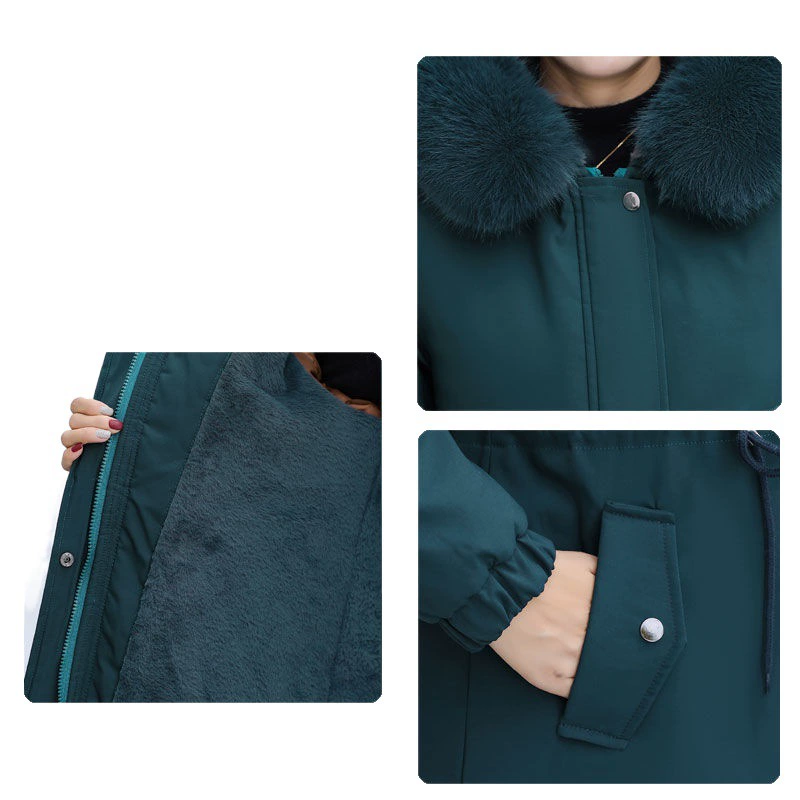 Warm winter down jacket, for middle age