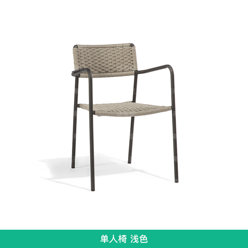 Mesas y sillas de exterior para patios de villas, mesas de aleación de aluminio impermeables y resistentes al sol, conjunto de sillas de ratán para terraza de jardín. image 7