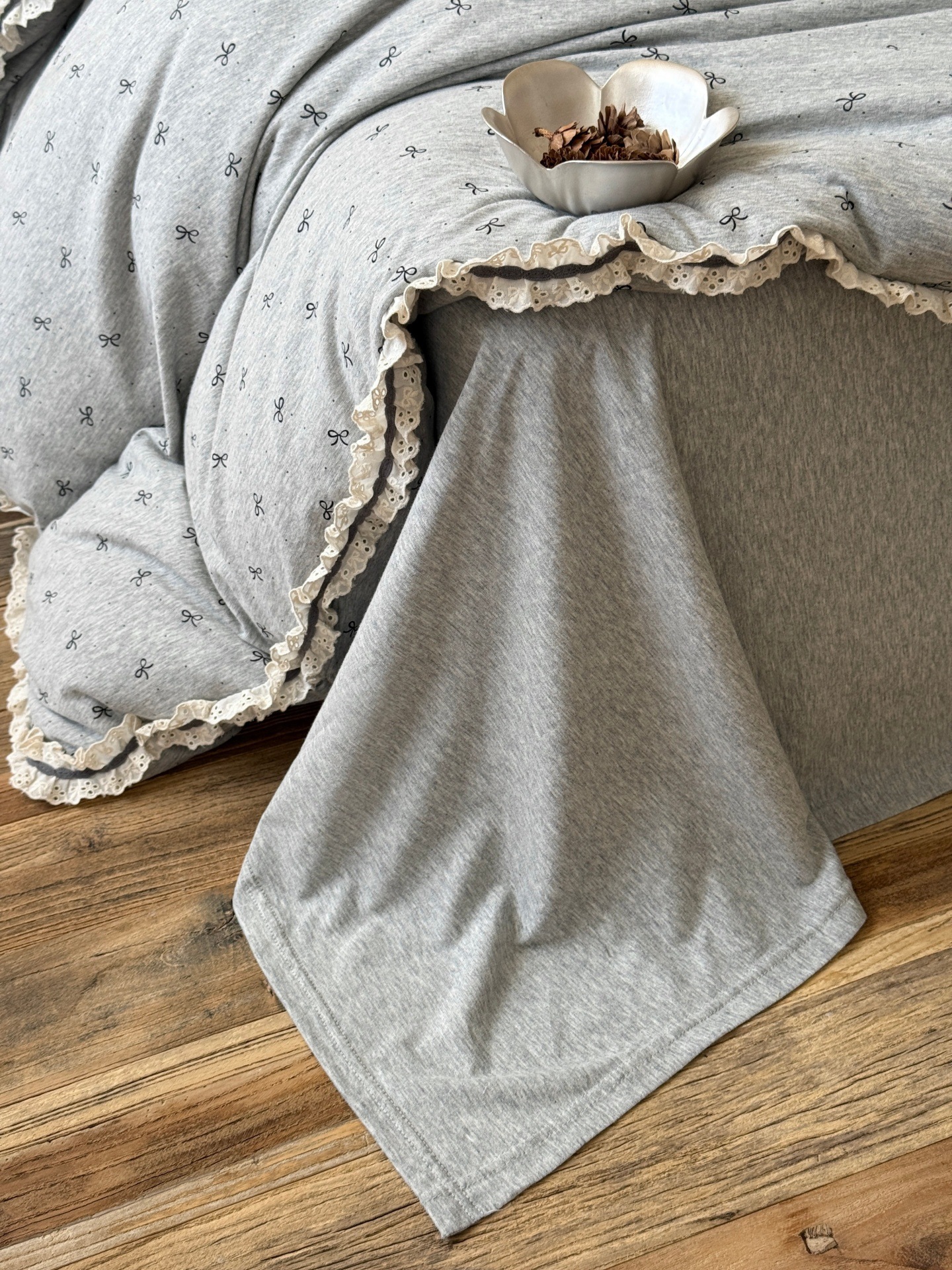 Nordycka pościel z dzianiny bawełnianej w stylu boho vintage_voghion.com