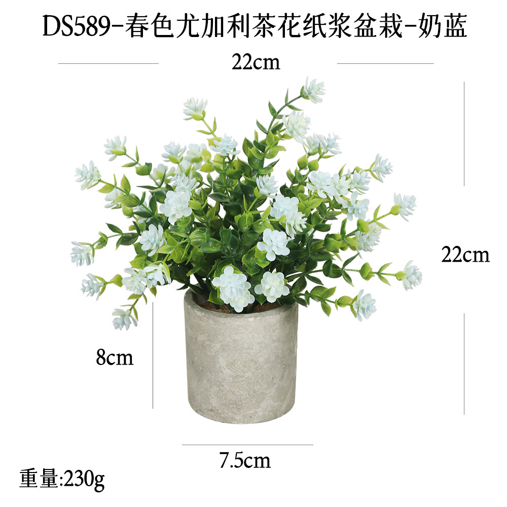 Más de 240 combinaciones populares de macetas con plantas verdes artificiales, decoraciones para el hogar, flores artificiales, bonsáis cilíndricos de pulpa de papel.