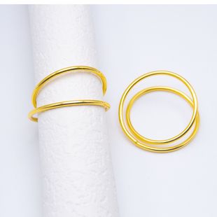 Creative New Spot Metal Napkin Ring Simple Hot Selling Open Double Ring Napkin Ring Hotel Table Napkin Buckle Wholesale