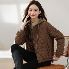 短款棉服女2025冬季新款时尚连帽棉衣小个子轻薄款棉袄外套