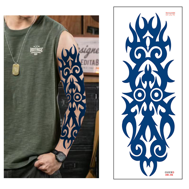 Calcomanías de tatuaje semipermanentes de brazo completo para hombres y mujeres brazo imagen grande jugo de planta no puede lavar las pegatinas de tótem de tatuaje