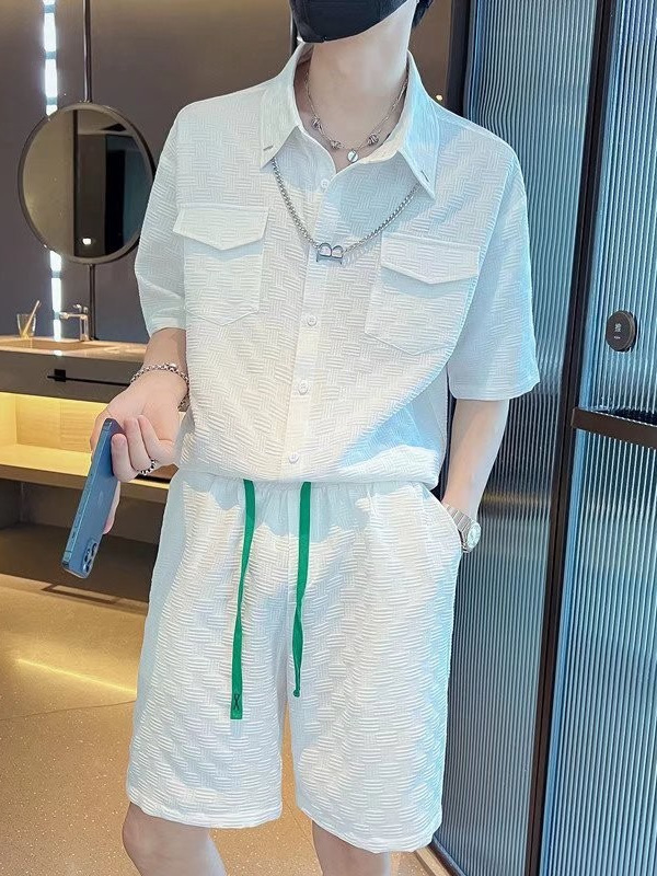 Traje de camiseta de verano para hombres, pantalones cortos de manga corta deportivos casuales de marca de moda, traje de dos piezas para hombres de moda con un conjunto de ropa, guapo