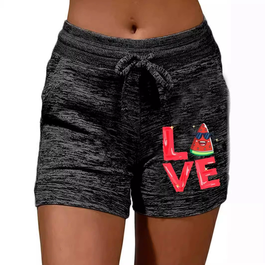 Шорты с принтом женские европейские и американские трансграничные свободные пляжные шорты женские