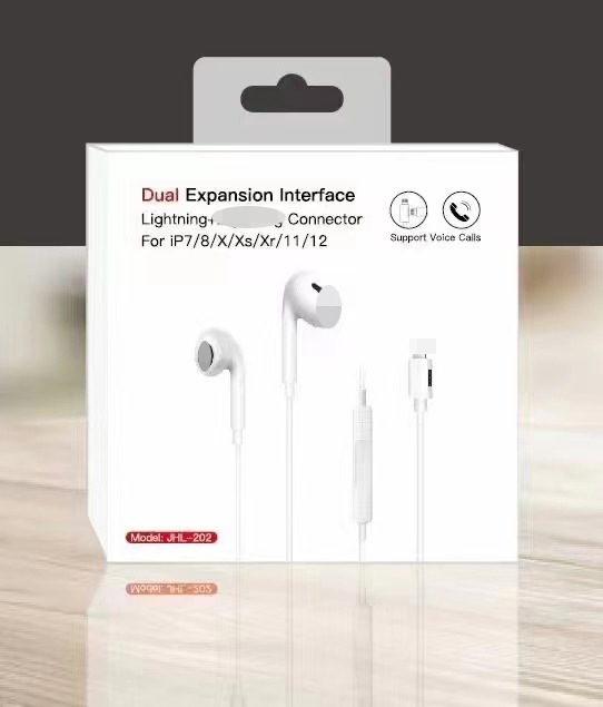 Aplicable a Apple 14 cuarta generación de tercera generación de control de alambre en la oreja relámpago llamada crackeo cable teléfono móvil fábrica