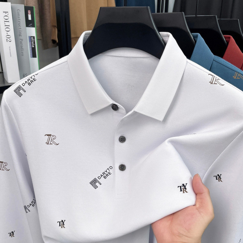 2026 Autumn New Long-Sleeve Polo Shirt with Classic Fashion All-Over Print, Long-Sleeve T-Shirt for Dad