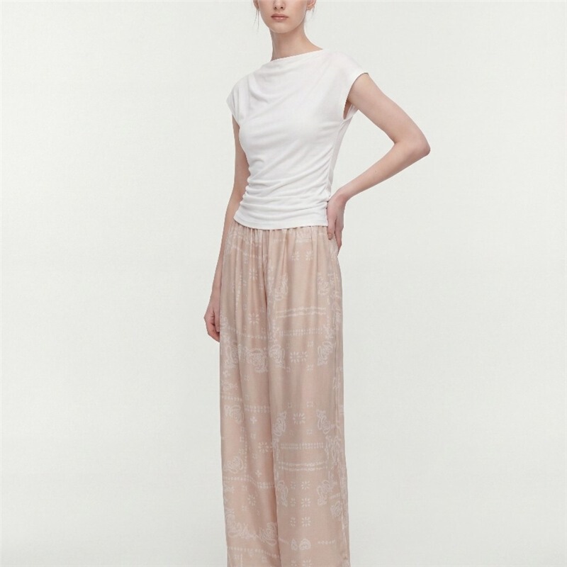 Xiaoxia Vintage Resort Style | Z Classic Paisley Artistic Print High-Waisted Straight-Leg Flowing Casual Pants for Women Xiaoxia Vintage Resort Style | Z Classic Paisley Artistic Print High-Waisted Straight-Leg Flowing Casual Pants for Women