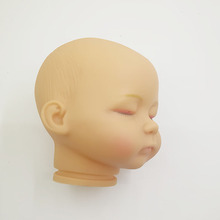 厂家定制现货现模搪胶睡萌睡眠睡觉宝宝公仔娃娃头小号配件搪胶头