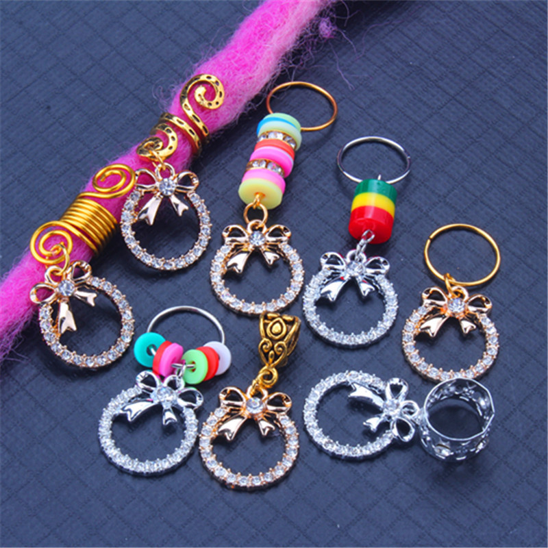 Perruque, accessoires pour dreadlocks, anneaux, pinces, ornements creux en alliage incrustés de diamants, pinces à cheveux, ressorts_voghion.com
