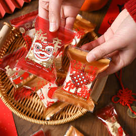 2025中国风新年雪花酥包装袋蛇年喜庆烘焙曲奇饼干机封袋糖果袋