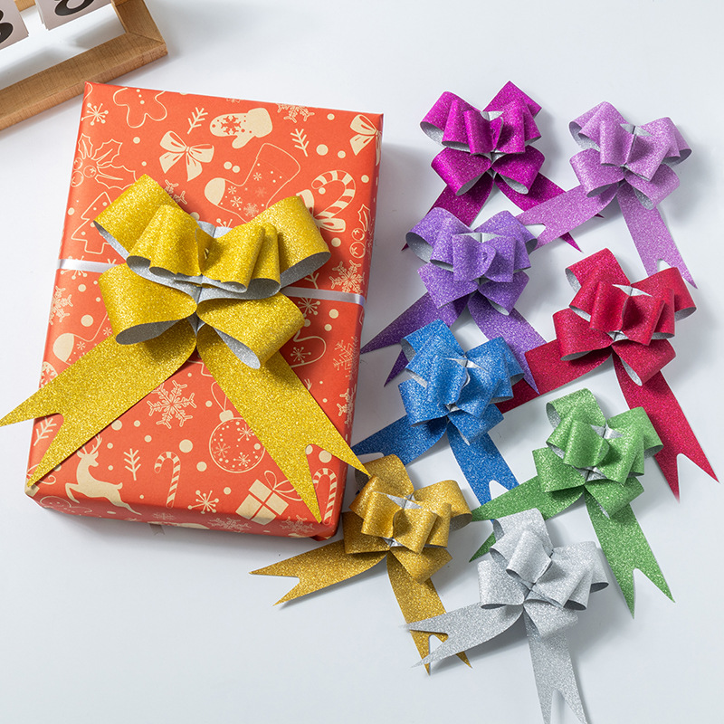 Glitter Wedding Car Decoration Party Holiday Supplies Bow Ribbon Ribbon Hand-Pulled Flower Gift Packaging