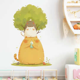龙猫墙贴画可爱动物背景墙面装饰画卧室床头装饰画书桌多巴胺贴画