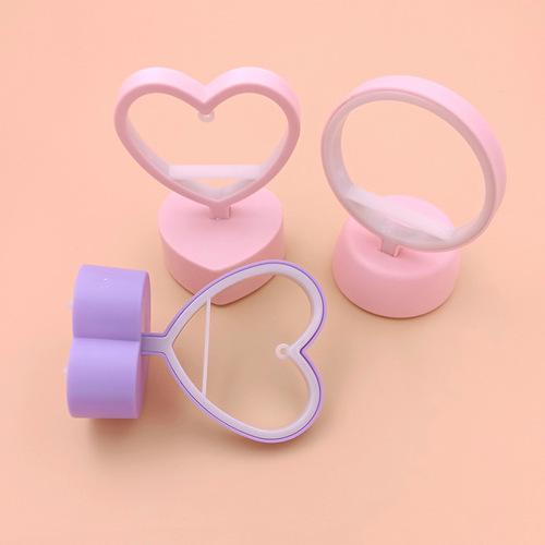  Love Night Light Children's Handmade DIY Luminous Toy Bedroom Desktop Mini Small Table Lamp Decorative Light Stand