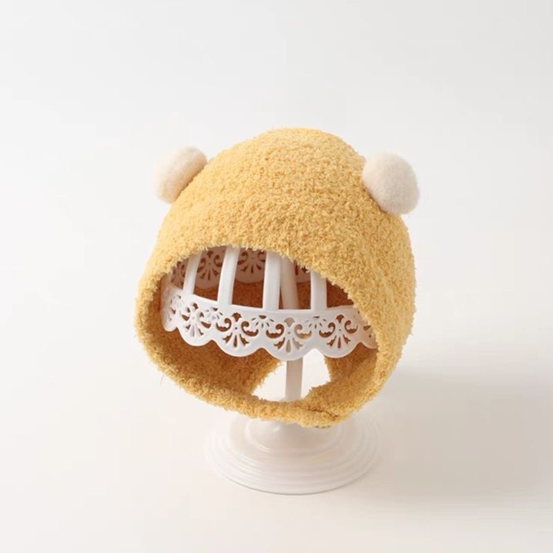 ベビー帽子秋と冬超かわいいベビーヘッドハット新生児かわいい耳保護帽子冬暖かいぬいぐるみ帽子トレンディ|undefined