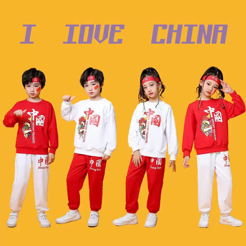 Детский костюм Черлидинга для начальной школы, костюм для церемонии открытия, осенне-зимний костюм-Толстовка, Детский костюм для выступлений