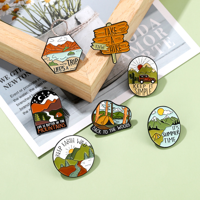 Cartoon Style Pin Landscape Alloy Plating Unisex Brooches display picture 3