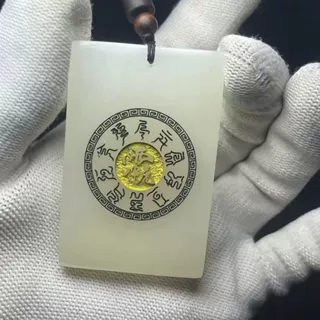 雷祖爷九天应元雷声普化天尊讳令白玉雷神法器饰品玉吊坠玉牌定制