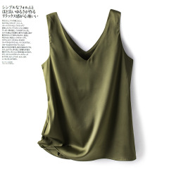 真絲吊帶背心女春秋內搭白色配西裝打底緞面寬鬆冰絲無袖絲質上衣