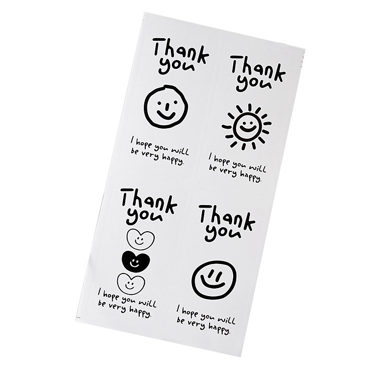 (2개) 40개 INS 스타일 흑백 심플 베이킹 장식 DIY 포장 스티커 비스킷 백 케이크 상자 밀봉 스티커