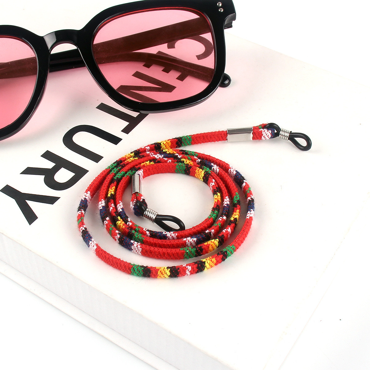 Amazon ventas transfronterizas gafas de viento bohemias cuerdas de colgante gafas de cadena con gafas de viento nacional para evitar la caída de la cuerda