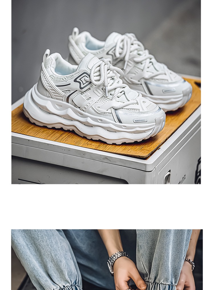 Herren Herbst Mesh atmungsaktiv vielseitig Casual Sport für Studenten laufen stoßdämpfende dicke Sohle Anti-Rutsch-Höhe_voghion.com