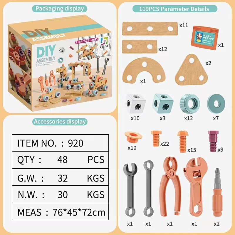 Herramientas de montaje DIY - conjunto de 119 piezas (48 cajas / caja)