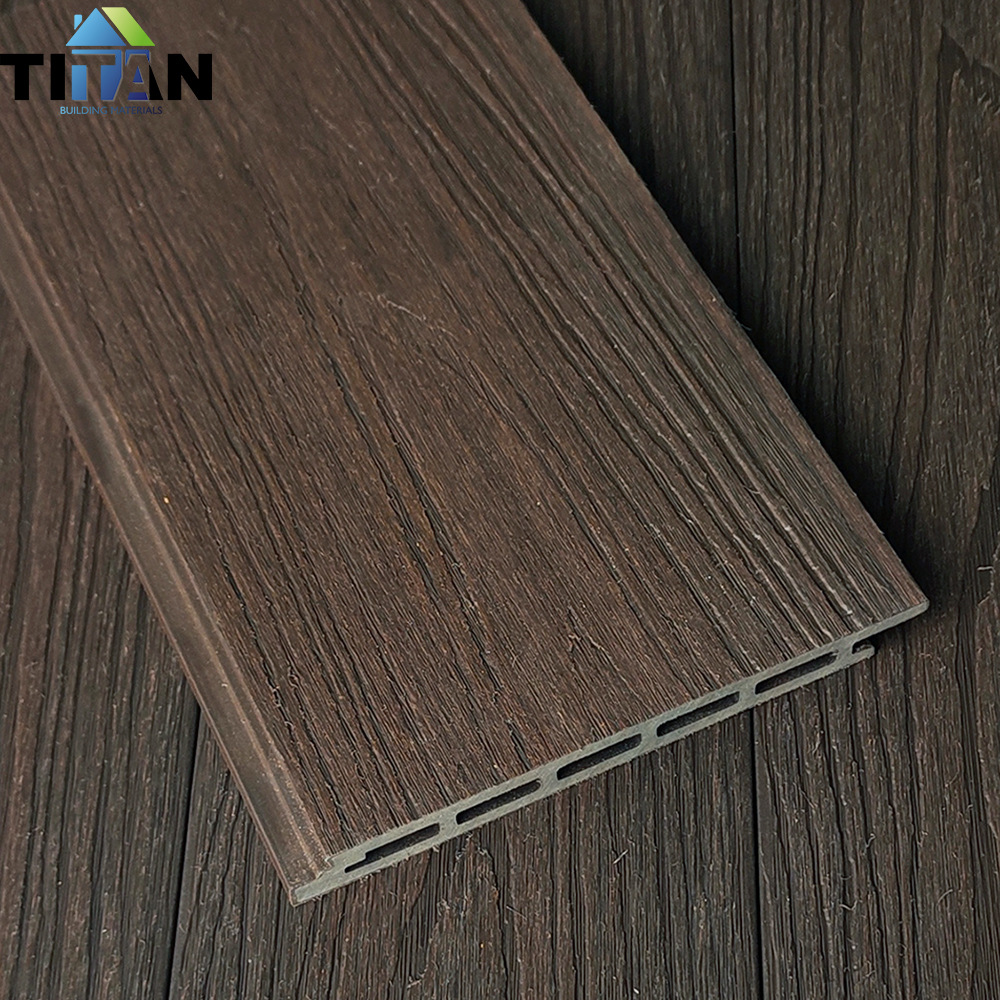 Patrón de presión 3D WPC tablero de pared de plástico de madera al aire libre de madera de plástico anticorrosión e ingeniería impermeable tablero de pared al aire libre en relieve
