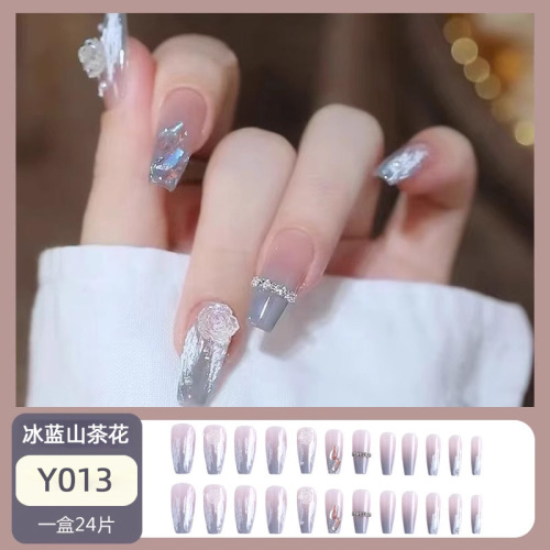 Elegant Yiyi Dance Nail Art with Handmade Artificial Nail Stickers, Popular Trendy Jelly Gel Short Nail Extensions, Wholesale
