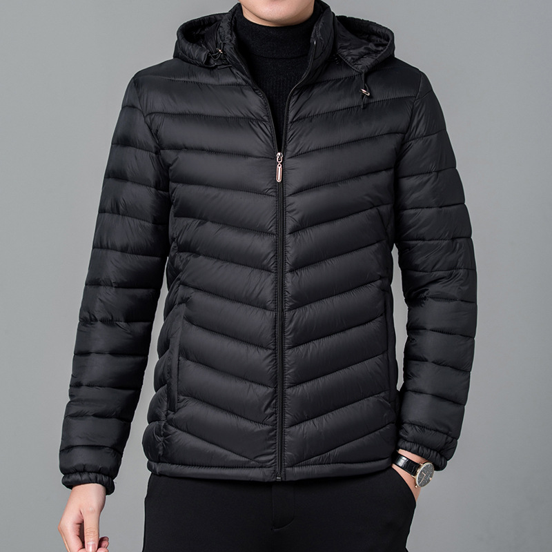 Wholesale men's cotton-padded jackets, down jackets, plus sizes, reversible, ribbed short coats, warm.