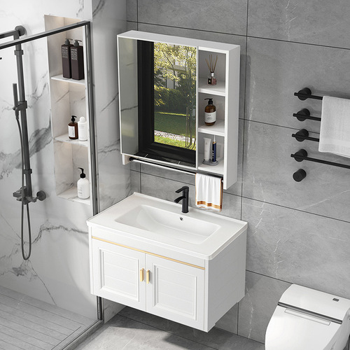 444Z wholesale bathroom washbasin cabinet combination space aluminum bathroom washbasin household small apartment washbasin sun