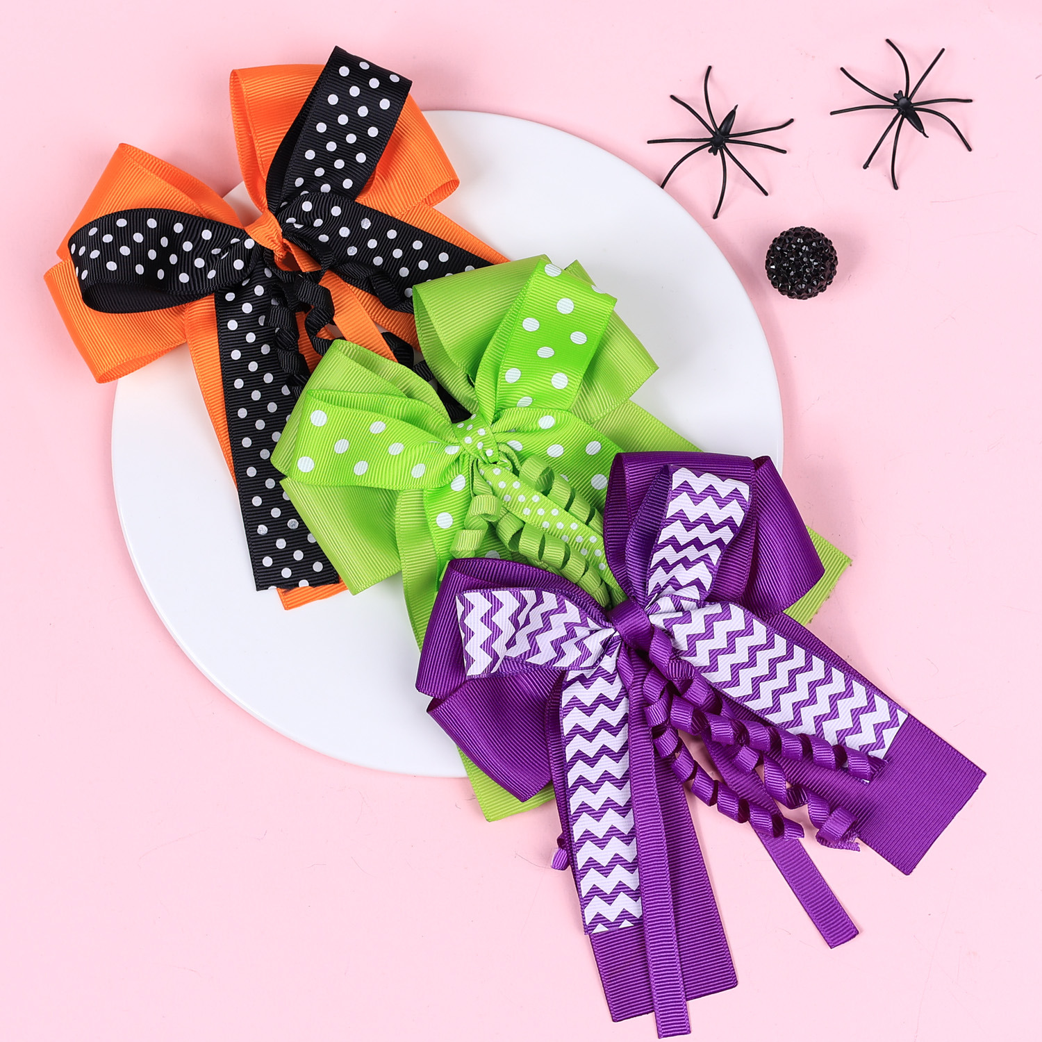 15g Weight Hair Clip Hair Accessories Type 3 Colors Can Be Mixed Quantity Holiday, Daily Occasion Bow Knot Pattern Girl'S Gender Contrast Collar Design Simple Style, Classic Style Style Girl'S Simple Style Classic Style Bow Knot Cloth Contrast Collar Hair Clip 1
