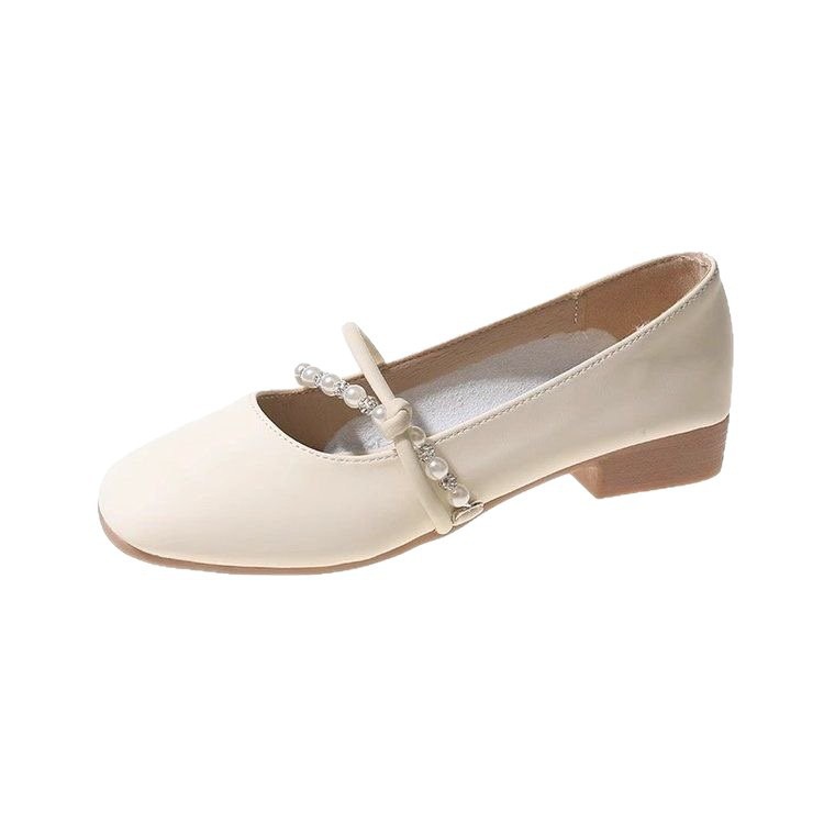 Modas francesas de estilo mary-zhen zapatos para mujeres 2026 nuevos zapatos suaves de perlas, zapatos planos ligeros antideslizantes y superficiales.