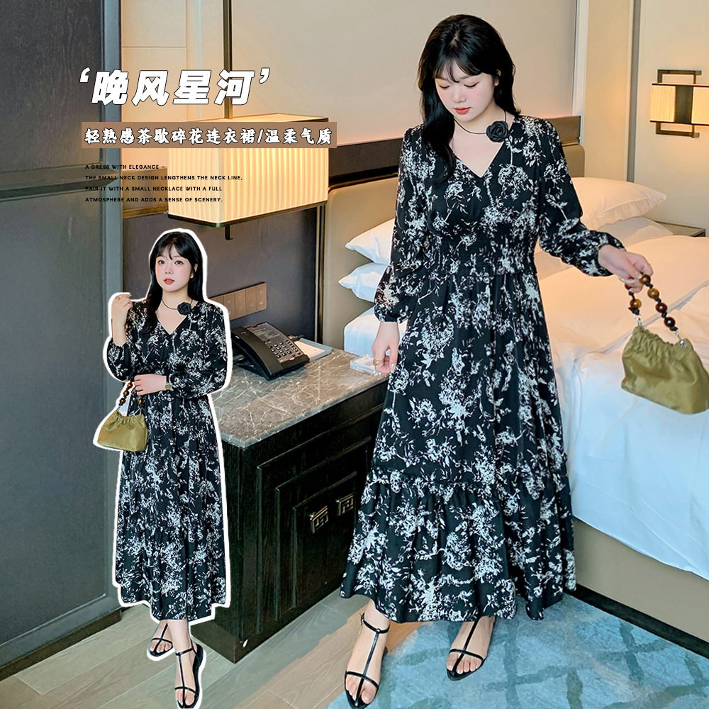  秋  XL-5XL 大きいサイズ ワンピース