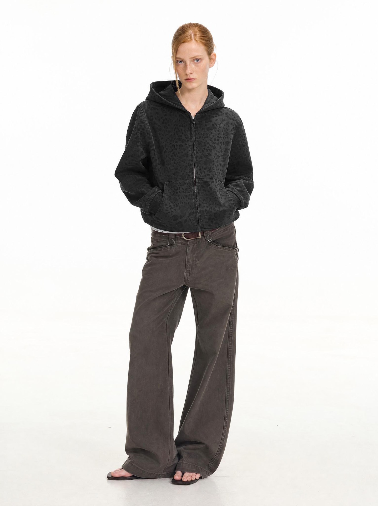 MADEEXTREME Leopard Camo Zip-Up Hoodie