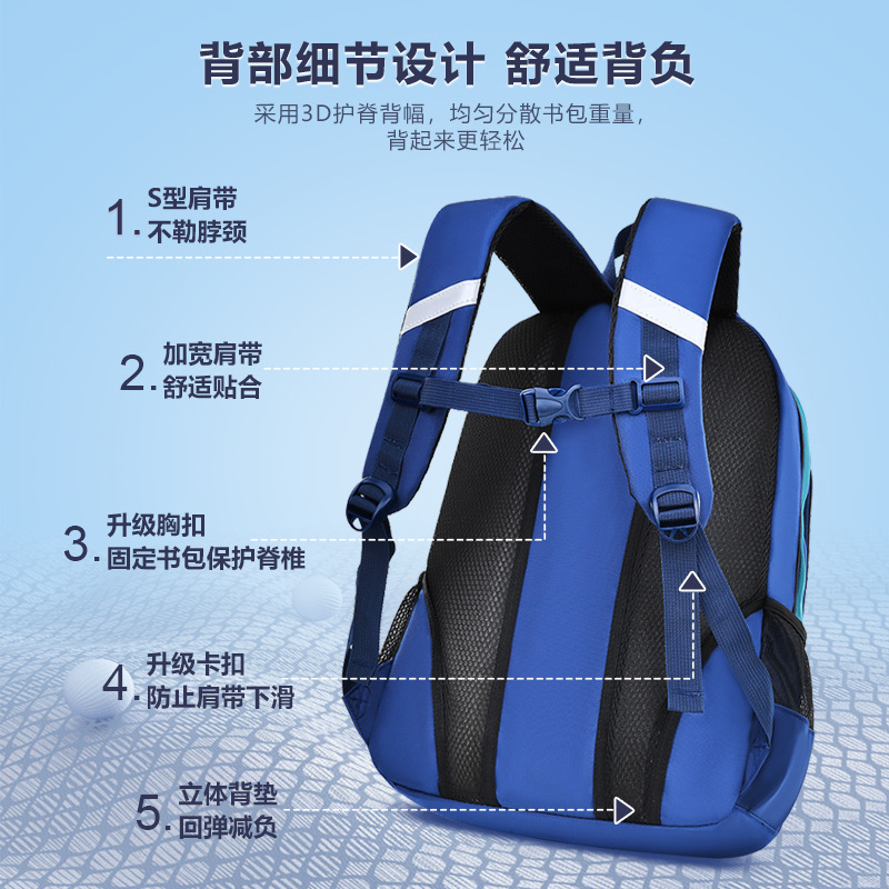 Mochila de estudiantes de secundaria secundaria, grados 1,23 a 456, mochila de hombro ligera para niños y niñas.
