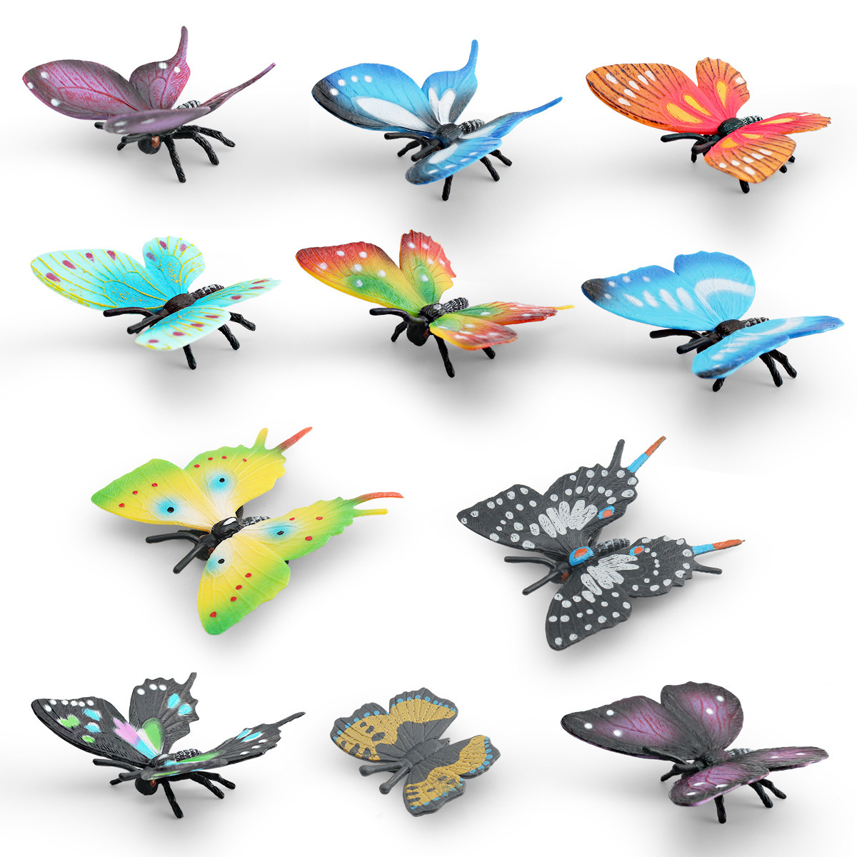 Simulación cognitiva infantil transfronteriza insectos animales salvajes mariposas mariposa modelo estático decoración juguetes