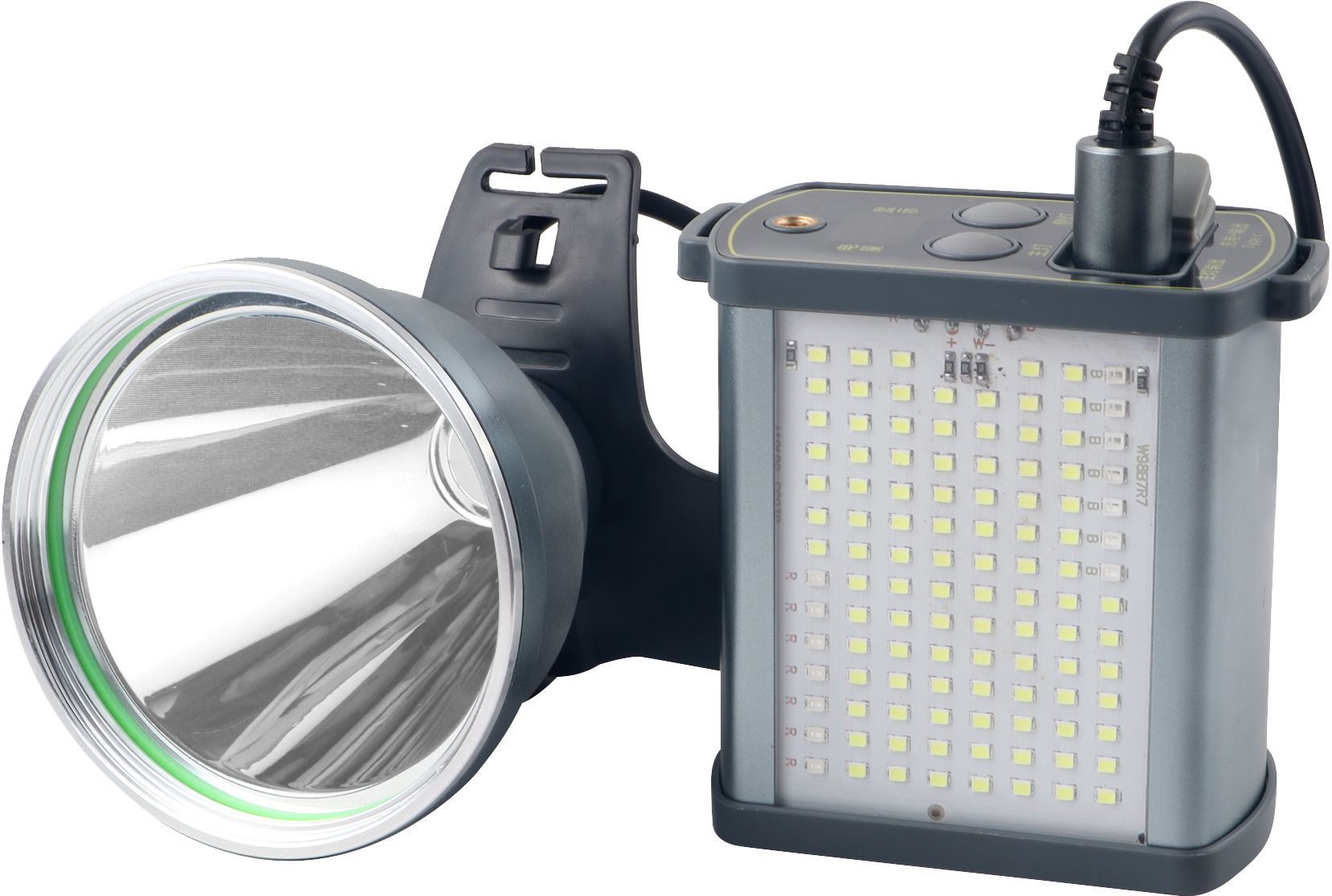 alta potencia fuerte cabeza de luz larga duración carga remota tipo de cabeza dividida larga duración al aire libre luz de pesca nocturna al por mayor