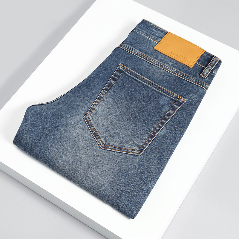 2025 Spring and Summer New Men's Mid-Waist Stretch Jeans Straight Leg Loose Casual Long Pants Youth Fashion 2025 Spring and Summer New Men's Mid-Waist Stretch Jeans Straight Leg Loose Casual Long Pants Youth Fashion
