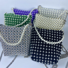 新款潮流高级质感珍珠包包小众仙女手提斜挎迷你链条单肩逛街包包