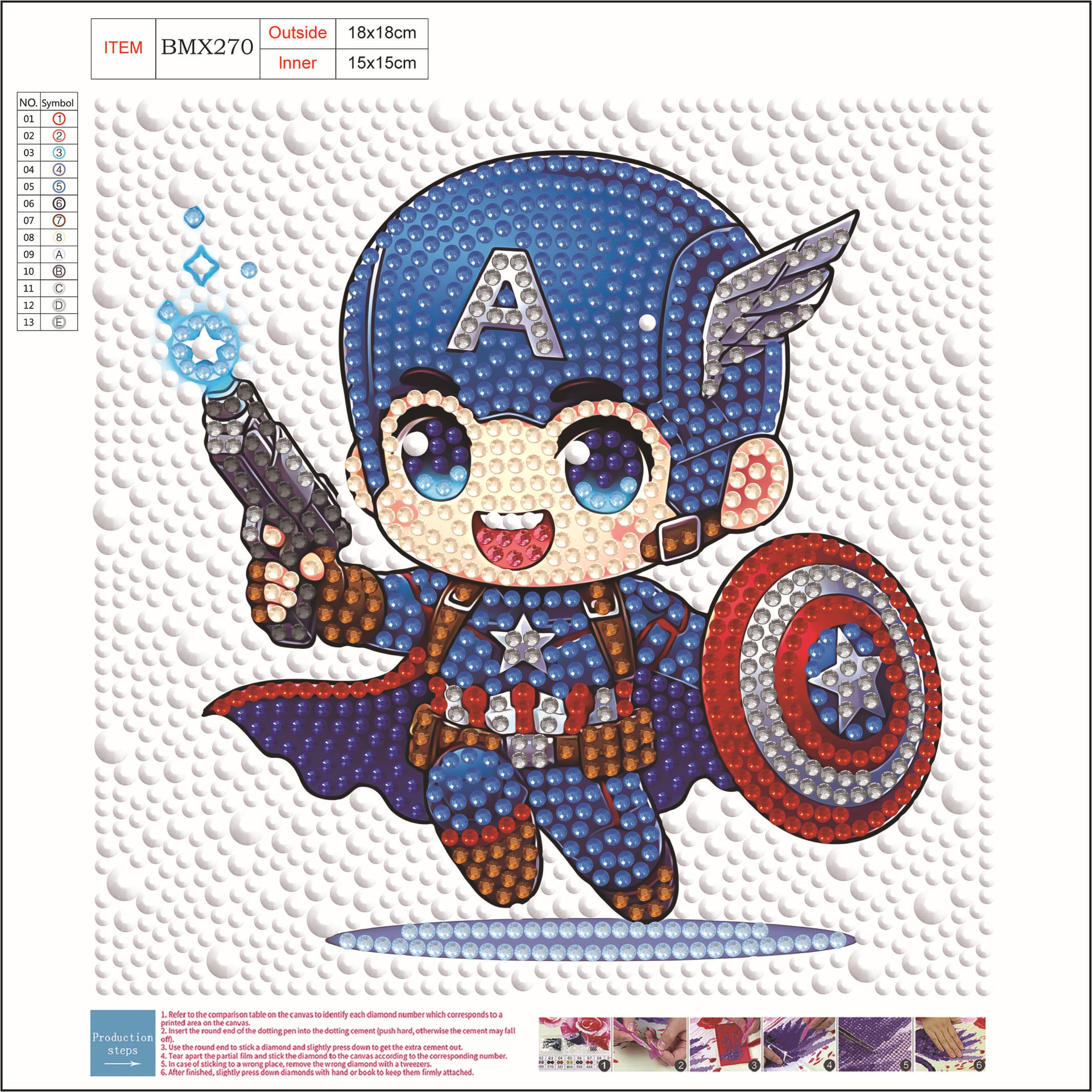 Nuevo kit creativo de pintura de diamantes DIY para niños, diseño de panda de dibujos animados, juguete de niña, pegatinas bonitas, pintura de diamantes completa, transfronterizo