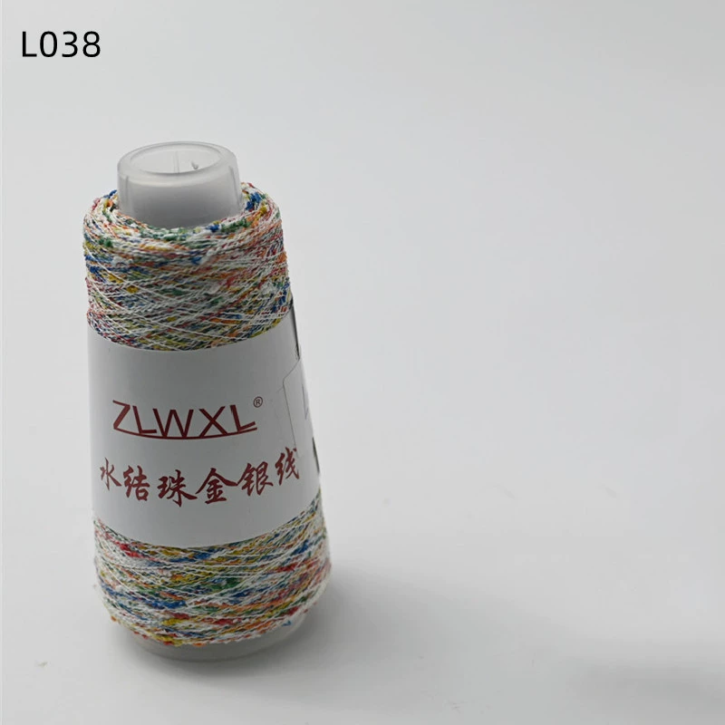 Woven silk threads handmade, 50 gram, gold and silver