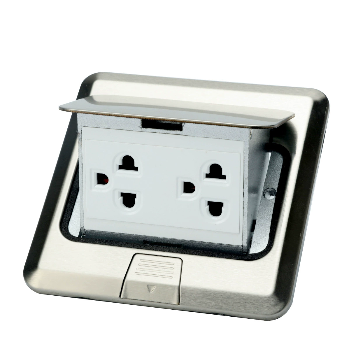 Ground socket all -copper invisible waterproof multi -functional home multi -functional six -hole floor ground cutting cutting plate