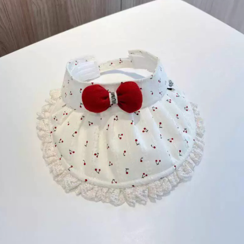 Lässiger Kinder-Sonnenhut UPF 50+ für Babys und Kleinkinder, Sommerhut mit breiter Krempe und offenem Oberteil, frisches Kirschmotiv, Sonnenschutzhut für Babys und junge Mädchen_voghion.com