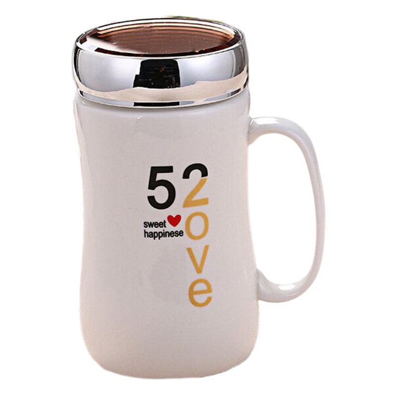 Yiwu esmalte espejo taza de visualización taza de cerámica con tapa nórdico espejo de dibujos animados taza conjunto festival regalo comercio exterior