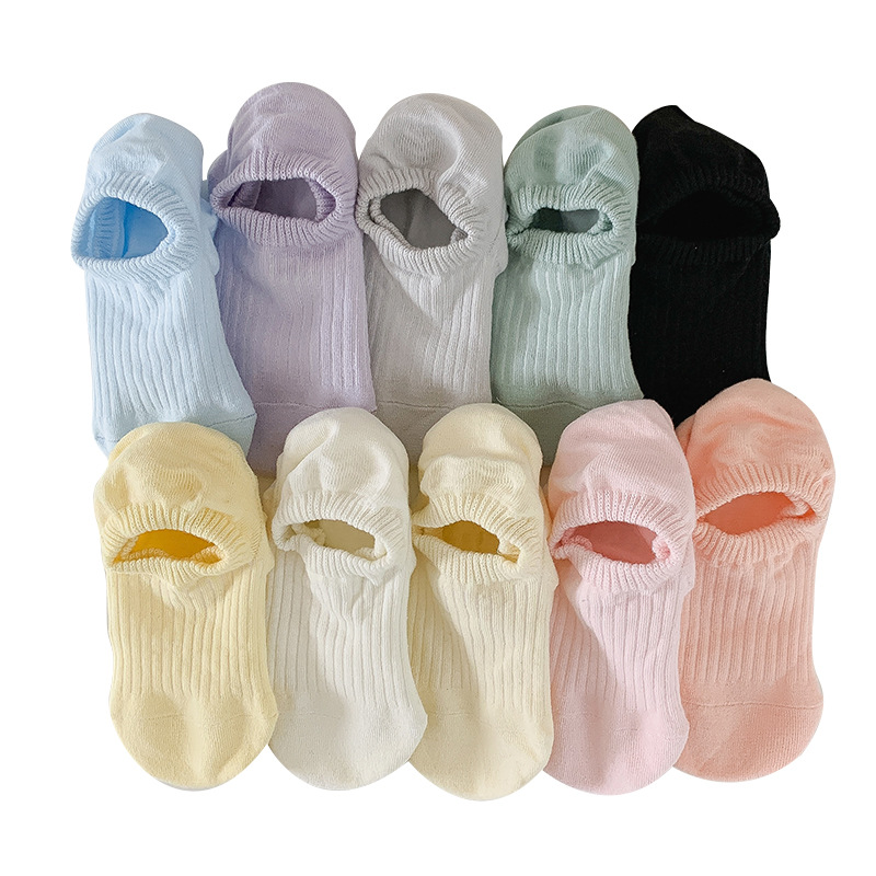 Calcetines de barco para mujeres primavera y verano delgadas silicona antideslizante no caiga calcetines invisibles sonrientes calcetines de algodón Zhu Zhen industria