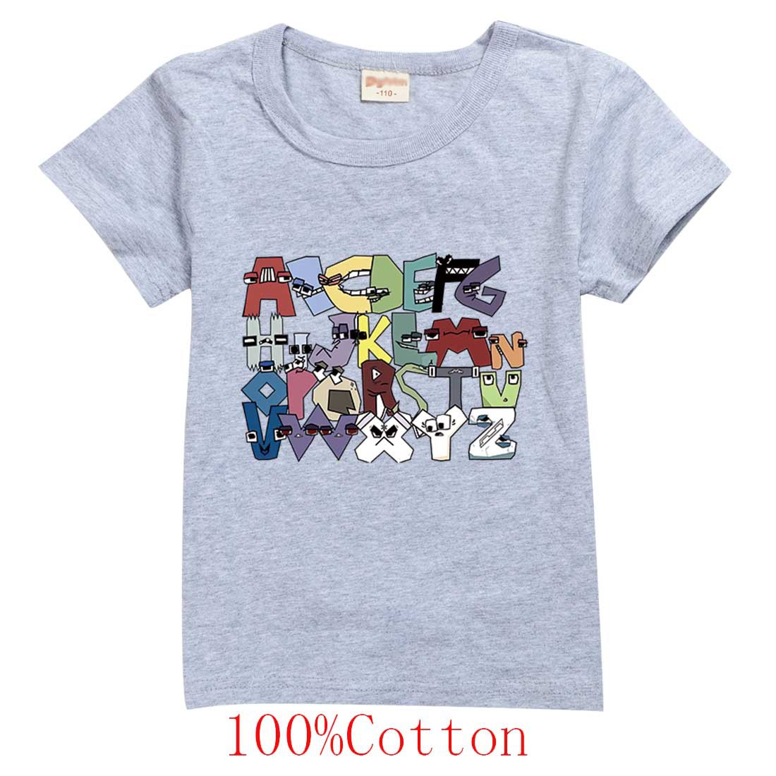 Jungen & Mädchen Sommer Mode Tops T-Shirts Kinder 100% T-Shirts 26 Alphabet Lore Print lässig Familie Kinder Kleidung 2-14 Jahre – Detail 7