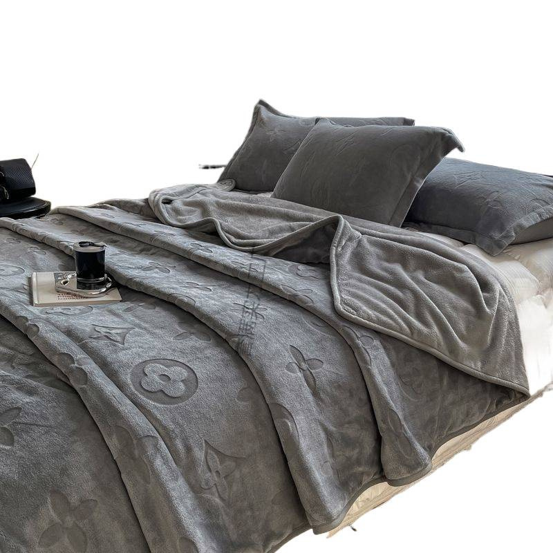 Invierno al por mayor manta de lana de flores cálida de lana de leche siesta manta espesa de lana doble manta de almuerzo manta de aire acondicionado de verano